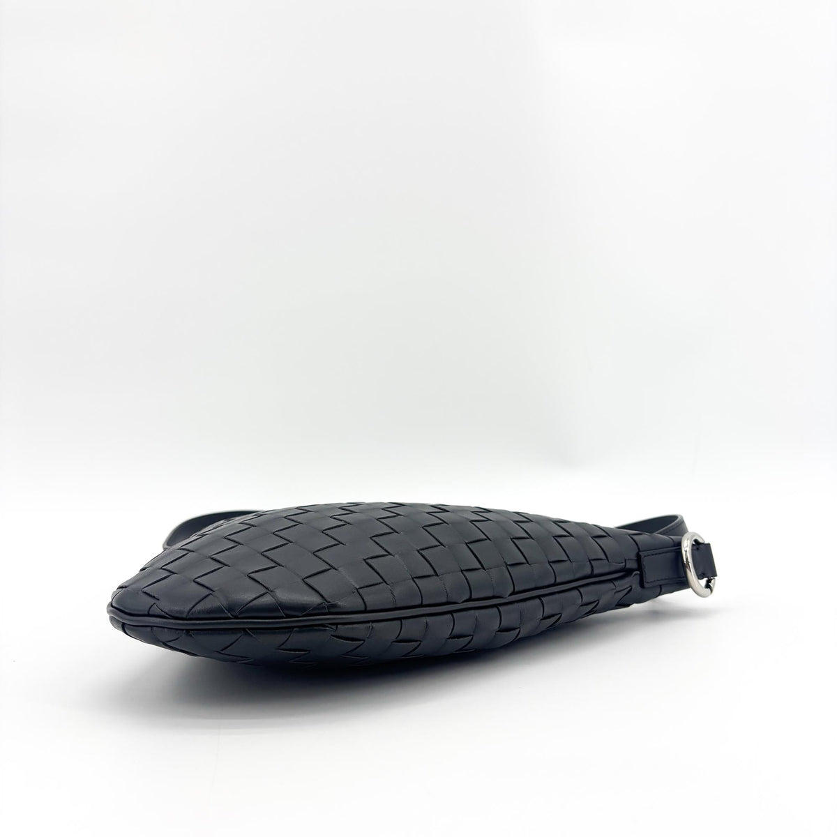 Bottega Veneta Virgule Intrecciato Nappa, Black, Leather, Shoulder Bag