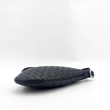 Bottega Veneta Virgule Intrecciato Nappa, Black, Leather, Shoulder Bag