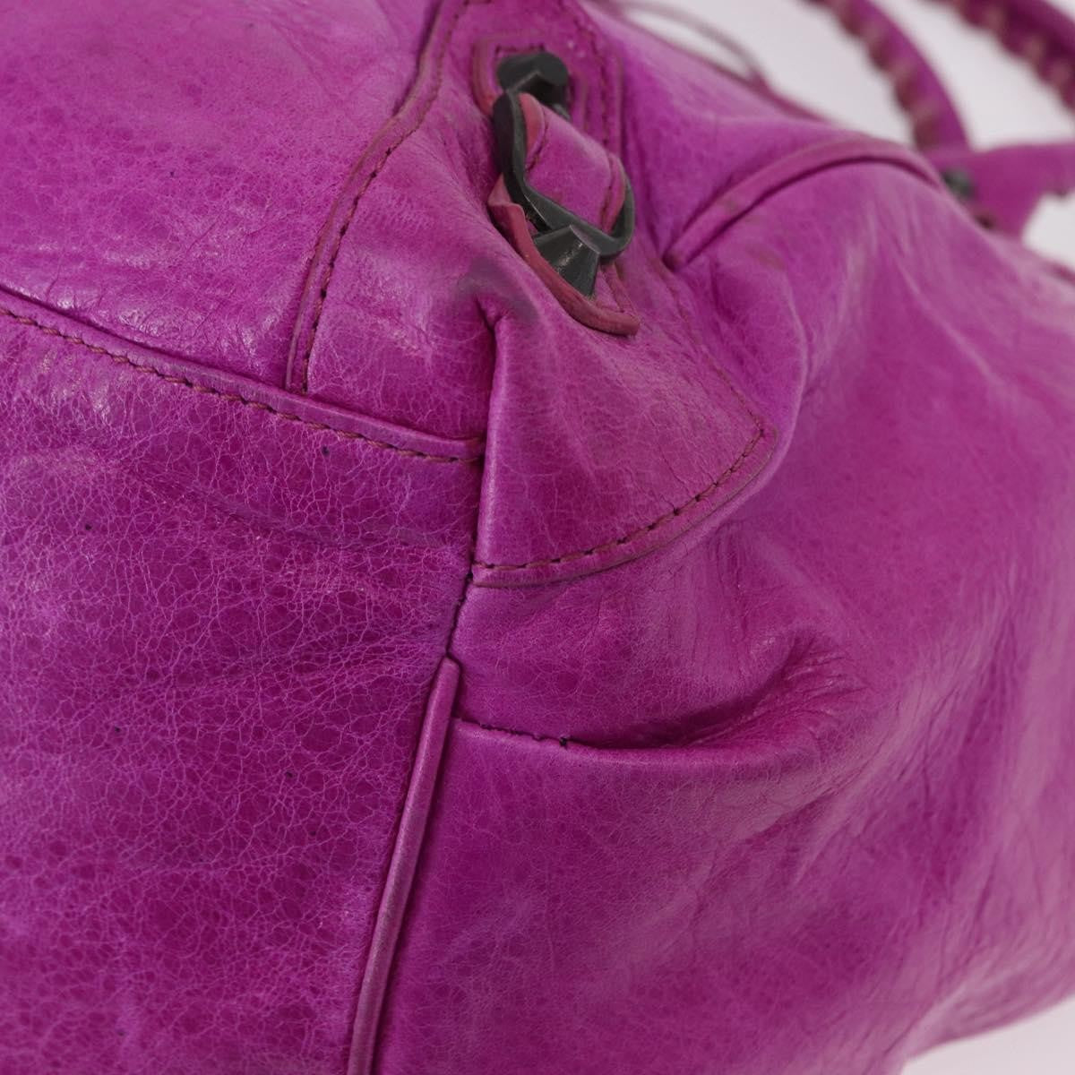 Balenciaga Classic Studs Sunday Tote Leather, Purple, Leather, Handbag