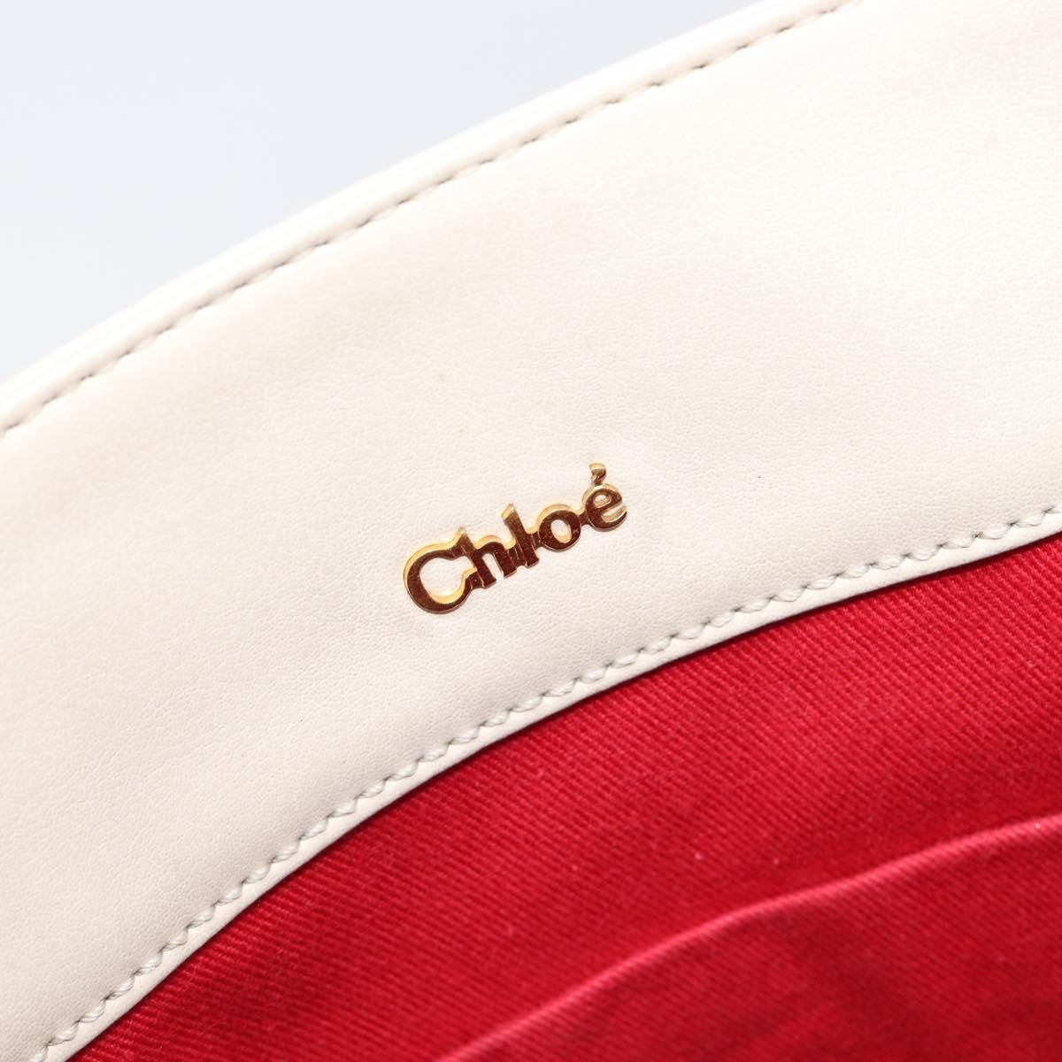 Chloe Eden Leather, White, Leather, Tote Bag