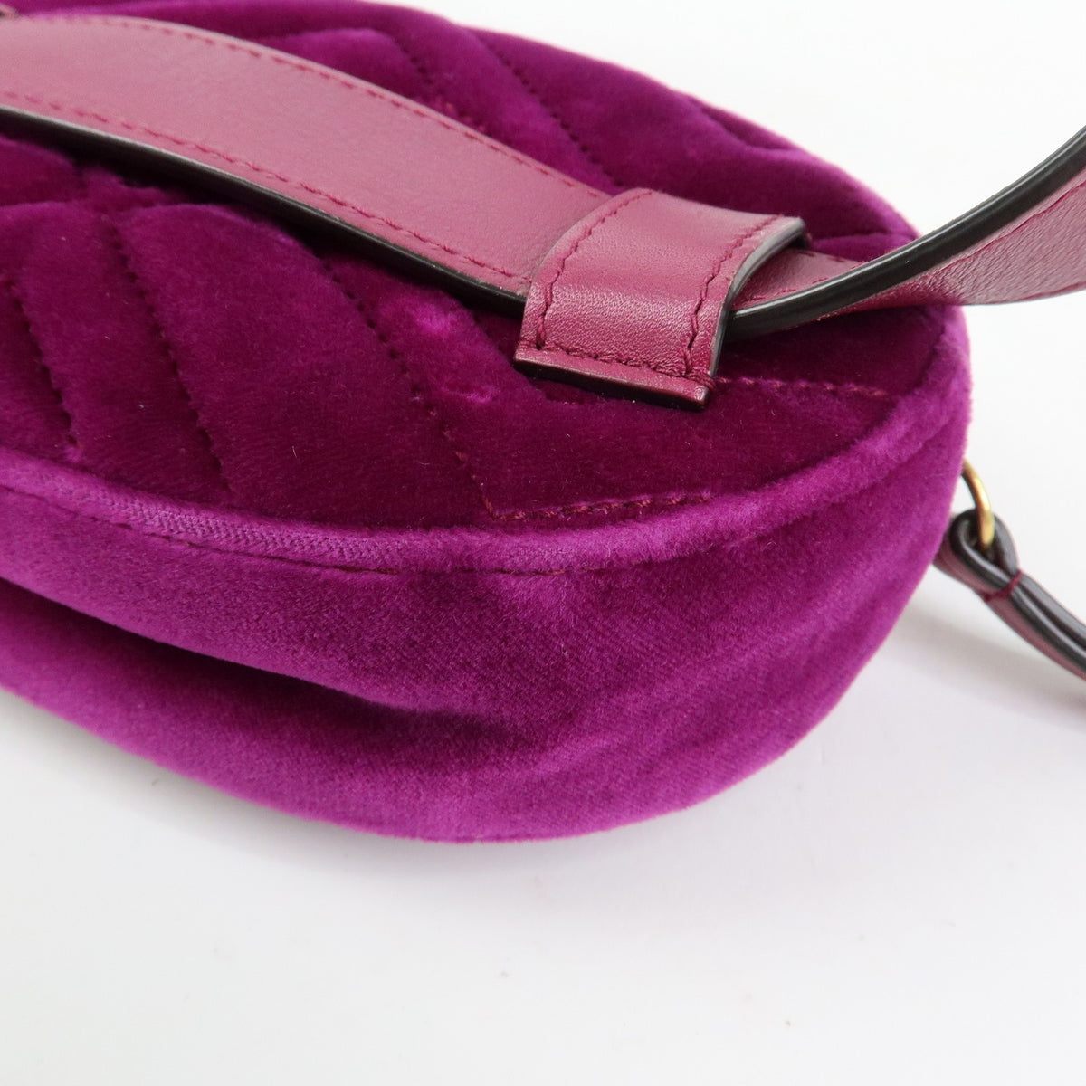 Gucci GG Marmont Belt Matelasse Velvet, Purple, Velvet, Handbag