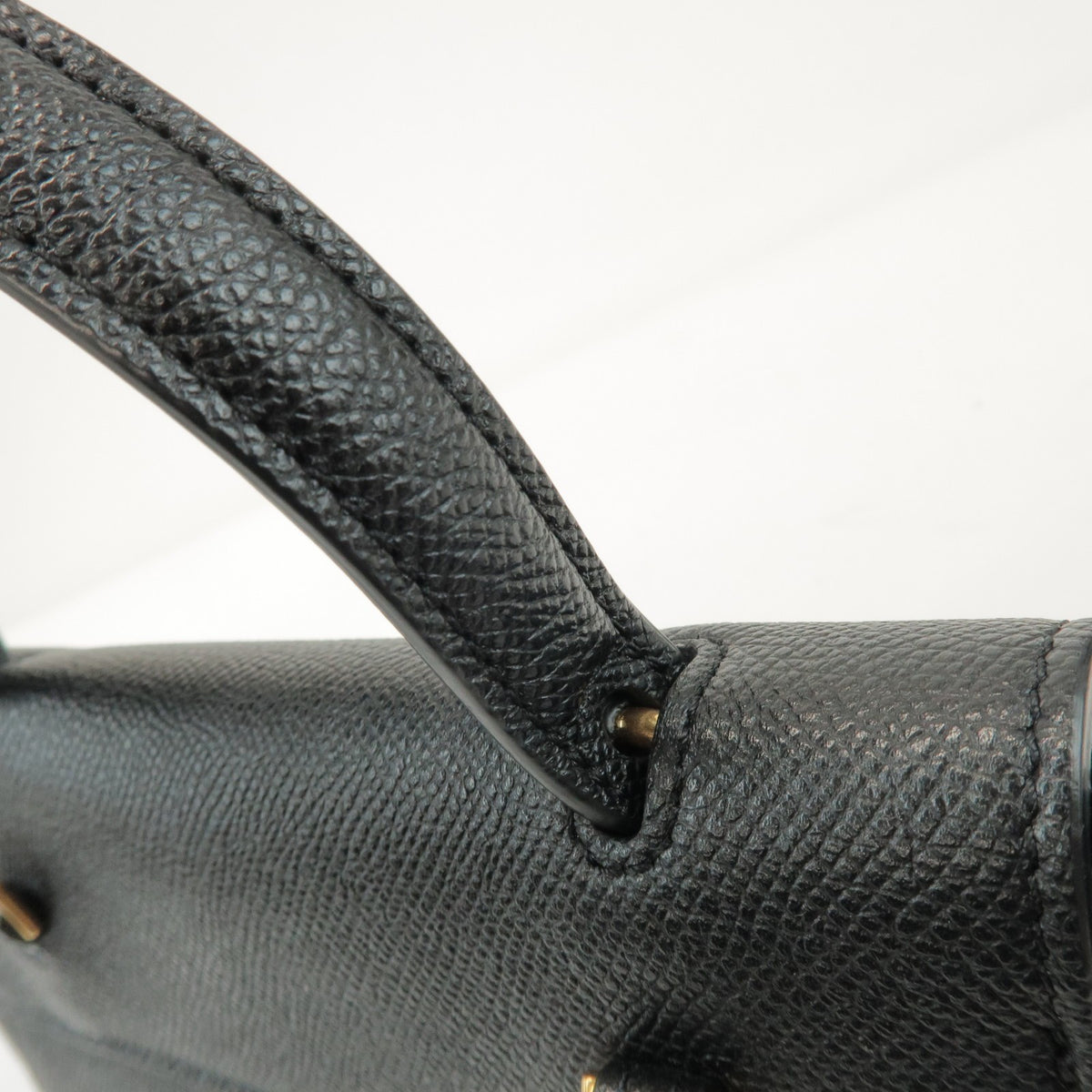 Celine Belt Textured Leather, Black, Leather, Handbag