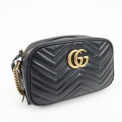 Gucci GG Marmont Matelasse Leather, Black, Leather, Shoulder Bag