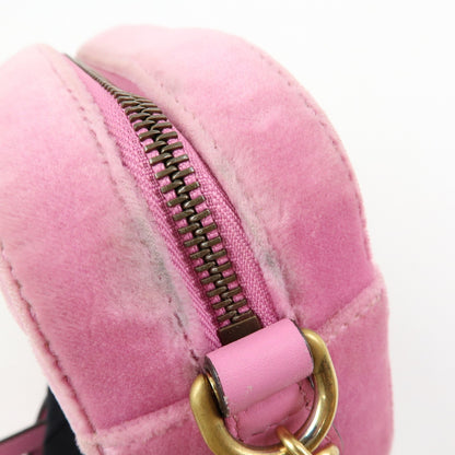 Gucci GG Marmont Crystal Embellished Matelasse Velvet, Pink, Velvet, Shoulder Bag