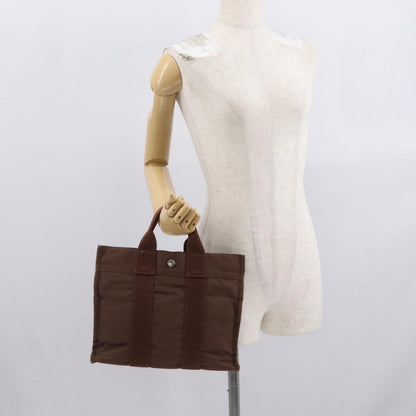 Hermes Fourre-tout Herline Canvas, Brown, Canvas, Tote Bag