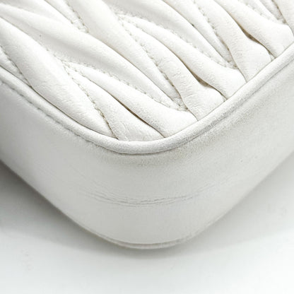 Miu Miu Matelassé Nappa Leather Top Handle Bag Leather, White, Leather, Clutch