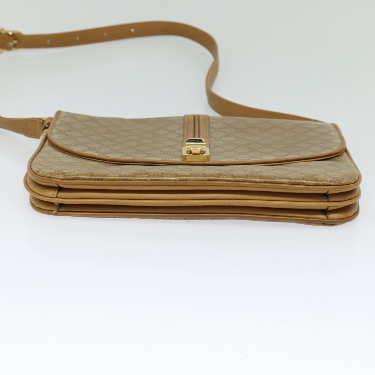 Celine Vintage Macadam Canvas and Leather, Beige, Canvas, Shoulder Bag