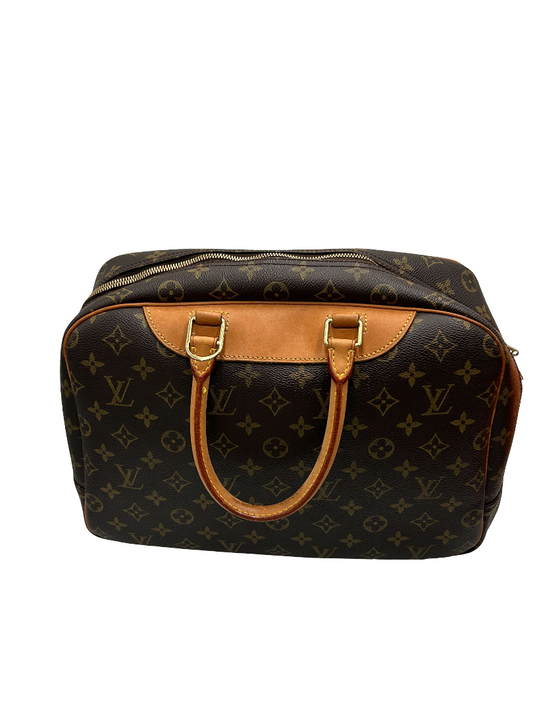 Louis Vuitton Deauville Handbag Monogram Canvas, Brown, Canvas, Handbag