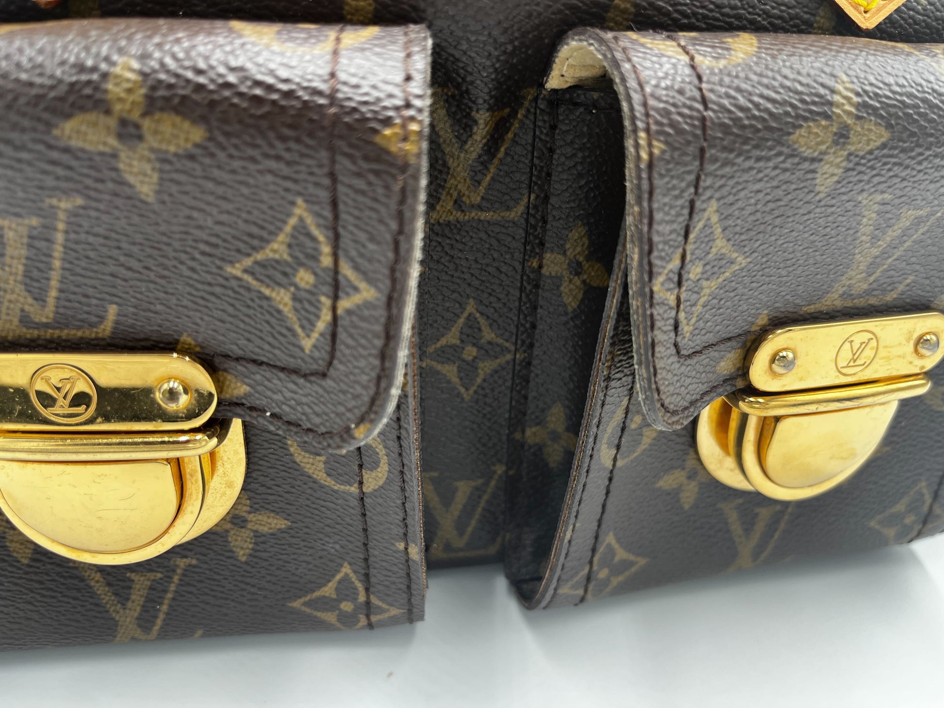 Louis Vuitton Manhattan Handbag Monogram Canvas, BROWN, CANVAS, Handbag