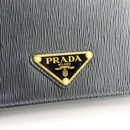 Prada Wallet on Chain Saffiano Leather, Black, Leather, Crossbody Bag