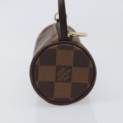 Louis Vuitton Papillon Pochette Damier Ebene, Brown, Canvas, Clutch