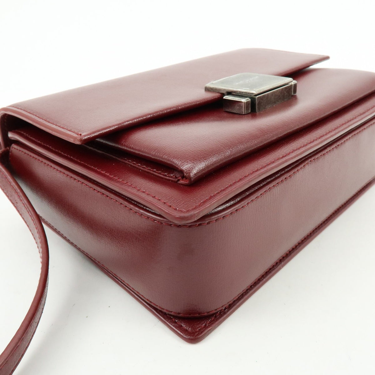 Saint Laurent Bellechasse Satchel Leather, Red, Leather, Handbag