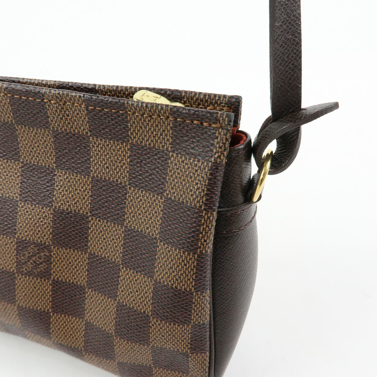 Louis Vuitton Trousse Make Up Damier, Brown, Canvas, Clutch