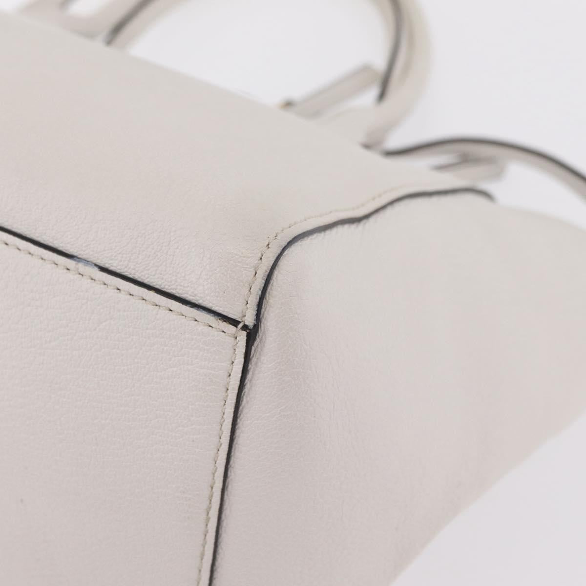 Miu Miu Madras Front Zip Leather, White, Leather, Tote Bag