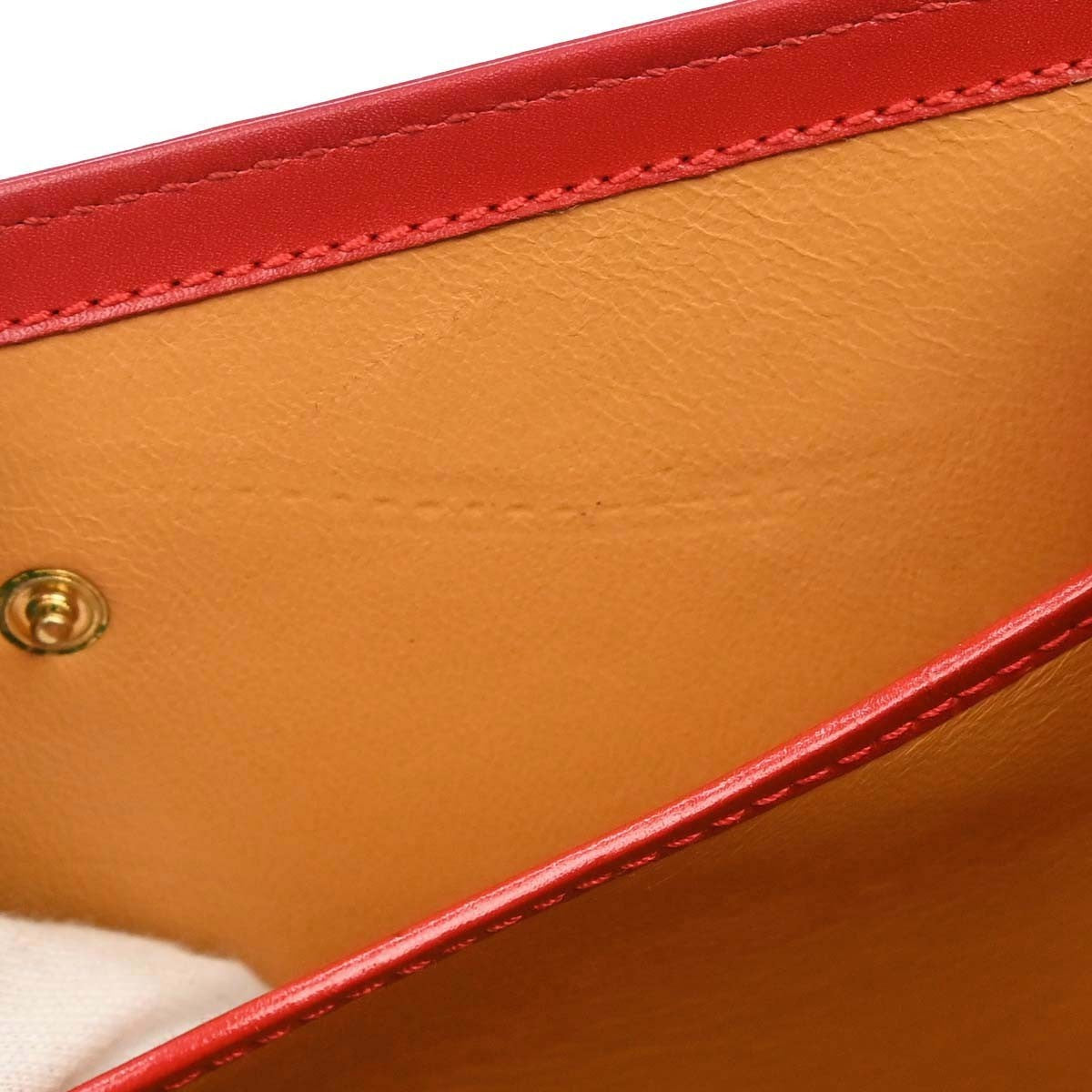 Gucci Vintage Convertible Bamboo Top Handle Leather, Red, Leather, Handbag