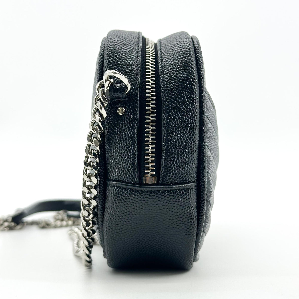 Saint Laurent Lou Camera Matelasse Chevron Leather, Black, Calfskin, Handbag
