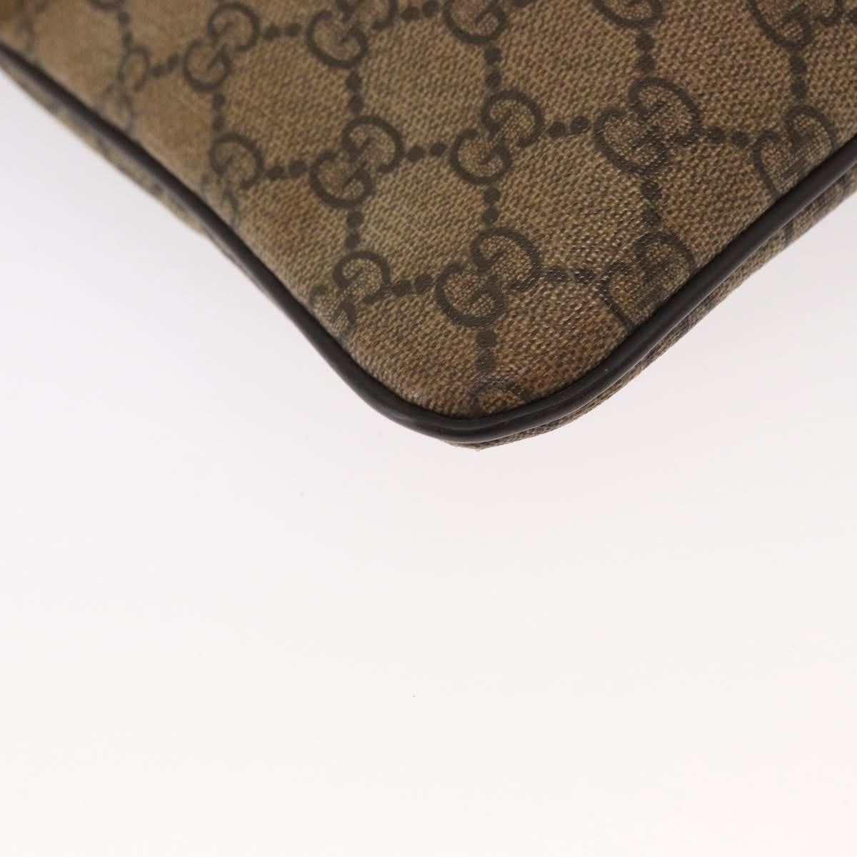 Gucci Flat Messenger GG Coated Canvas, Beige, PVC, Crossbody Bag