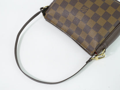 Louis Vuitton Trousse Make Up Damier, Brown, Canvas, Clutch