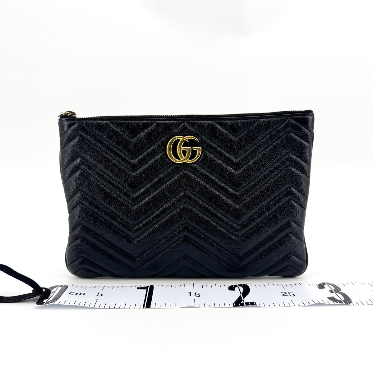 Gucci GG Marmont Pouch Matelasse Leather, Black, Leather, Clutch