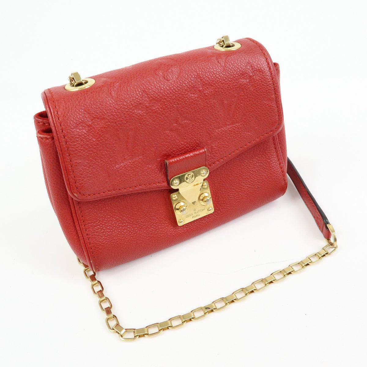 Louis Vuitton Saint Germain Monogram Empreinte Leather, Red, Leather, Handbag