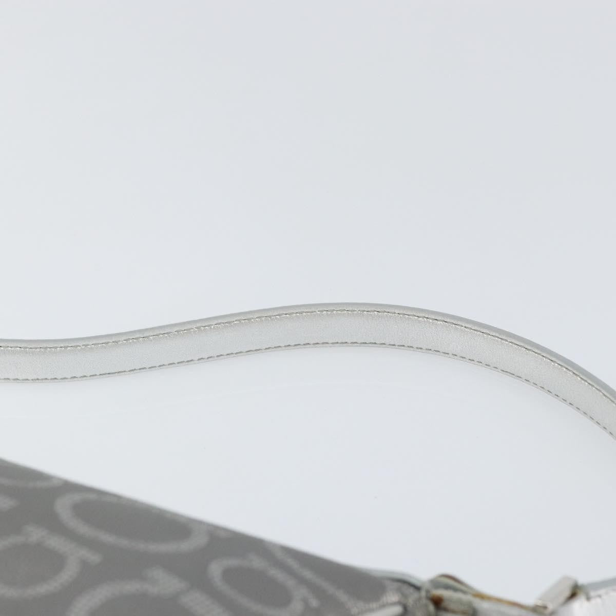 Salvatore Ferragamo Gancini Leather, Silver, Leather, Crossbody Bag