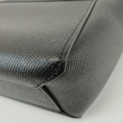 Celine Belt Textured Leather, Black, Leather, Handbag