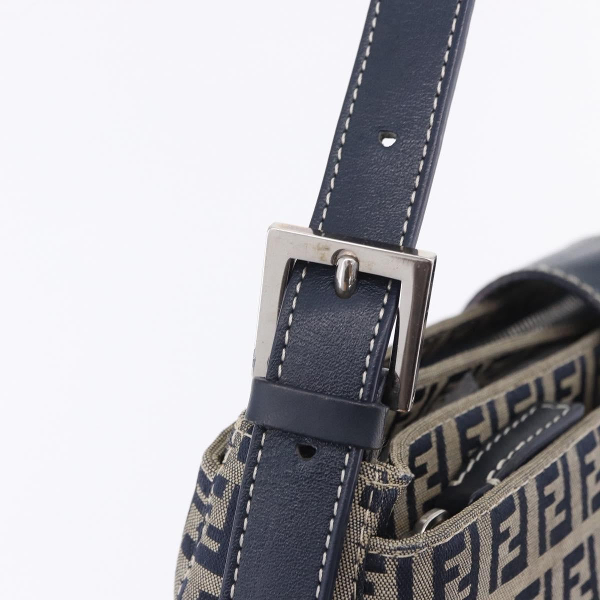 Fendi Baguette Zucca Canvas, Navy, Canvas, Handbag