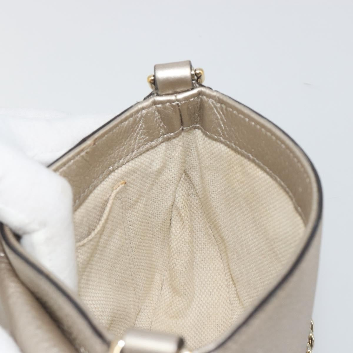Gucci Soho Chain Leather, Silver, Leather, Shoulder Bag