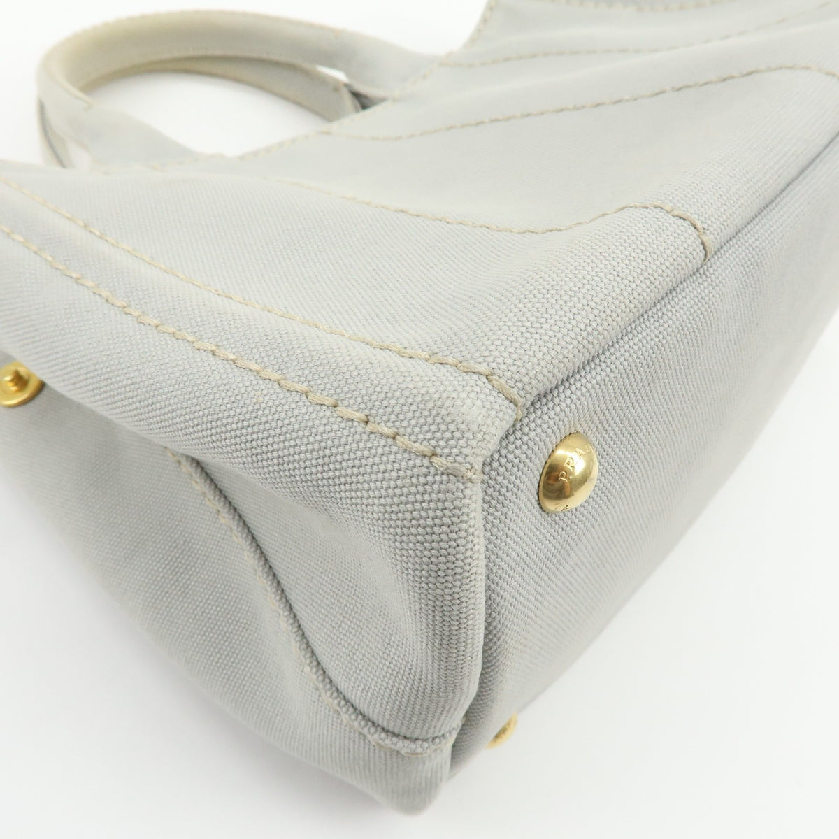 Prada Canapa Convertible Canvas, Gray, Canvas, Tote Bag