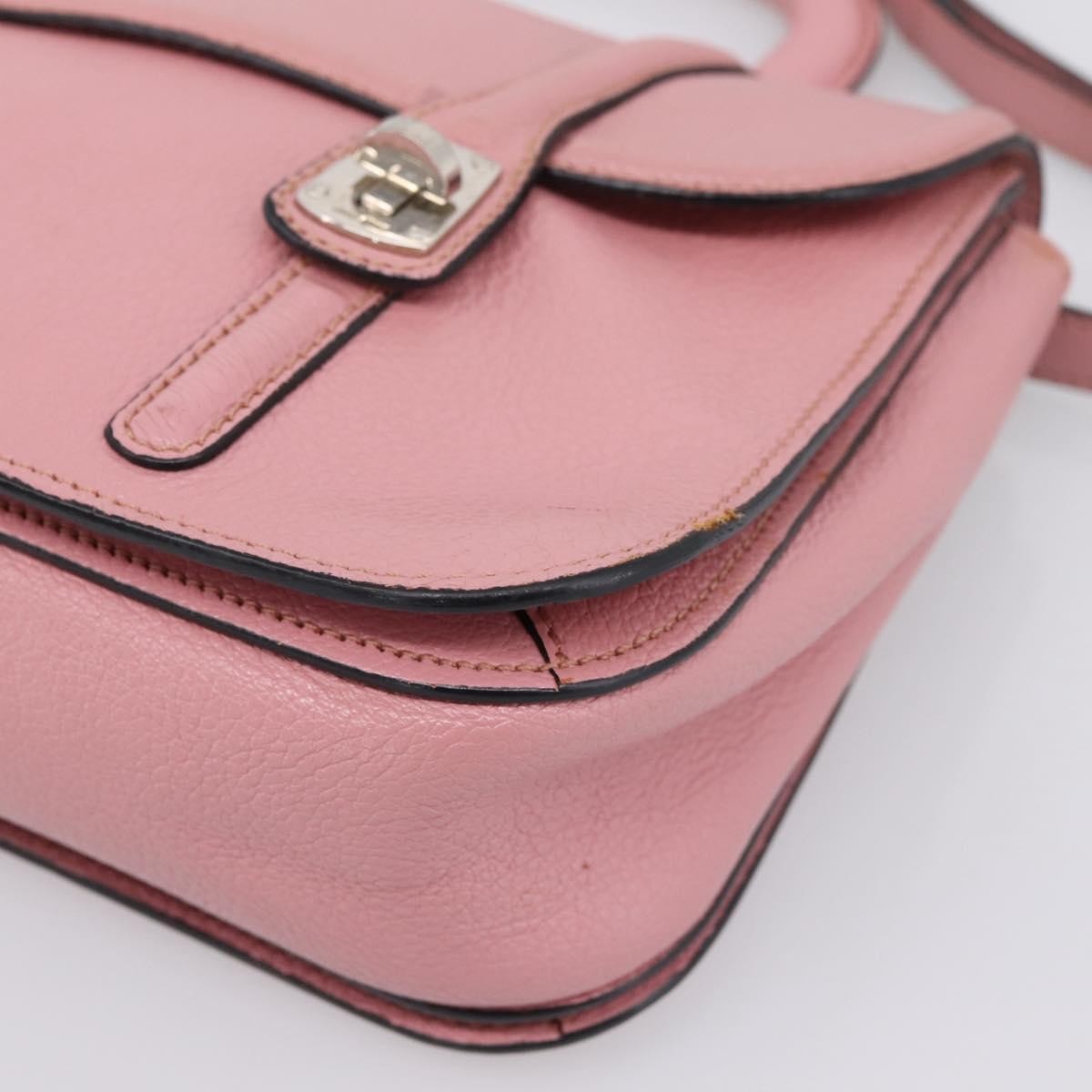 Miu Miu Beau Top Handle Leather, Pink, Leather, Handbag