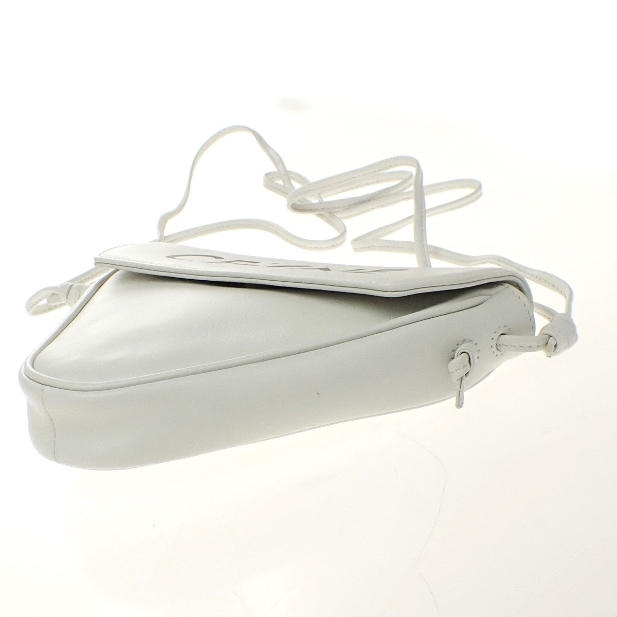 Celine Triangle Leather, White, Leather, Handbag