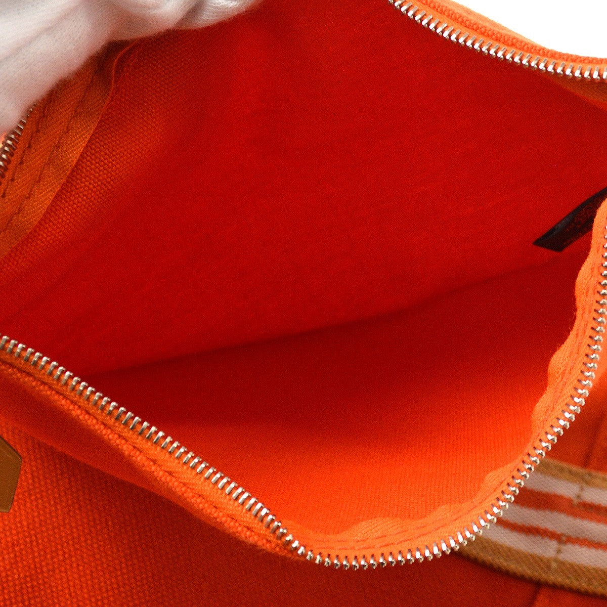 Hermes Beach Tote Cotton, Orange, Cotton, Tote Bag