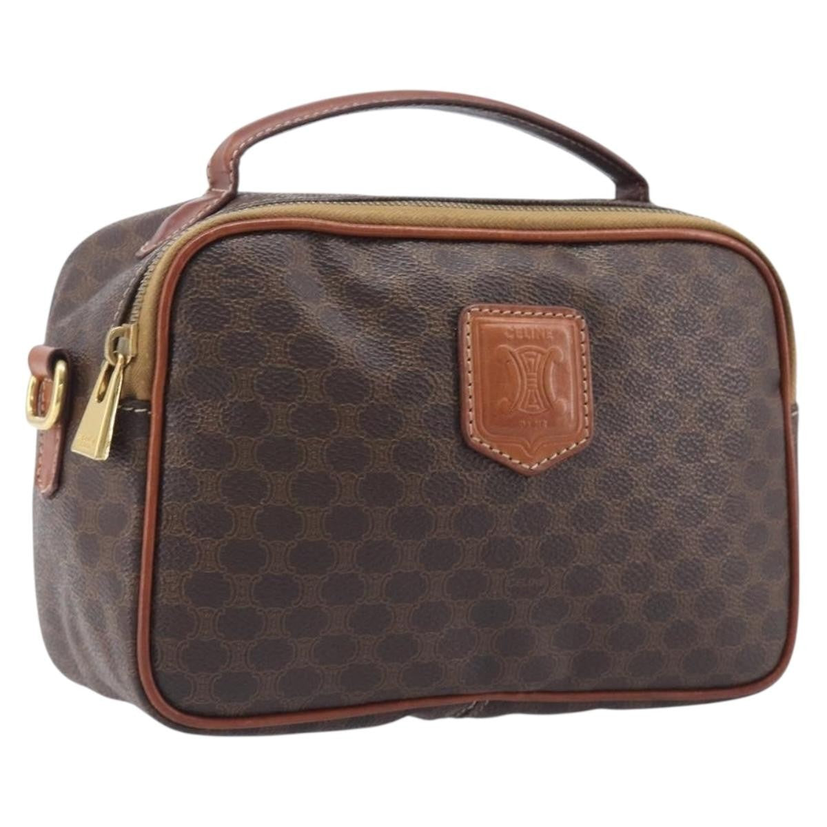 Celine Vintage Handbag Toile Céline, Brown, Canvas, Handbag