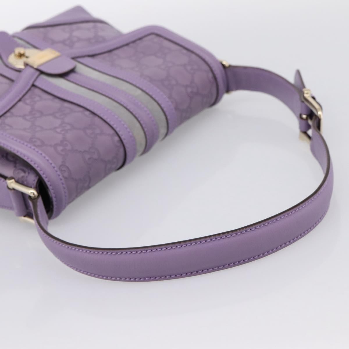 Gucci Web Flap Guccissima, Purple, Leather, Shoulder Bag