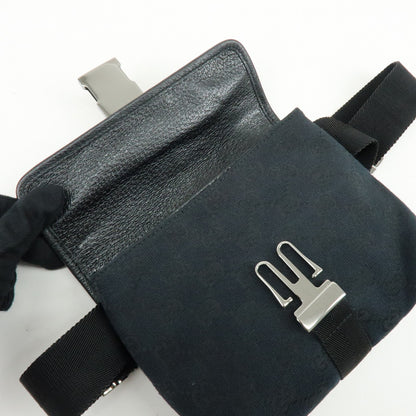 Gucci Buckle Belt GG Canvas, Black, Canvas, Handbag