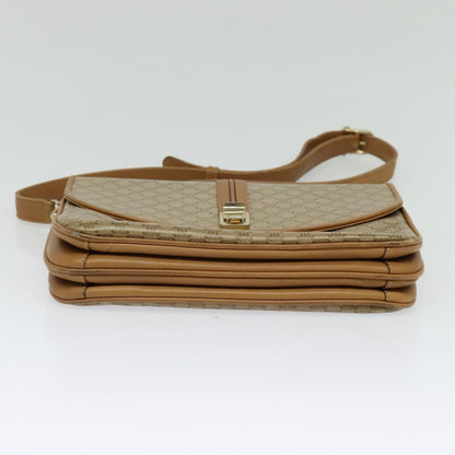 Celine Vintage Macadam Canvas and Leather, Beige, Canvas, Handbag