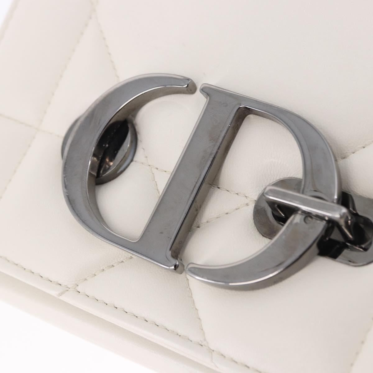 Christian Dior Caro Leather, White, Leather, Handbag