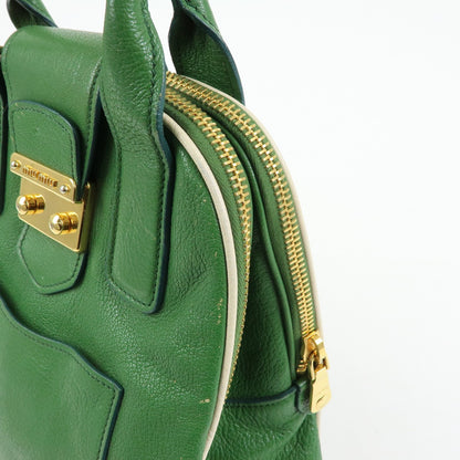 Miu Miu Madras Top Handle Leather, Green, Leather, Handbag