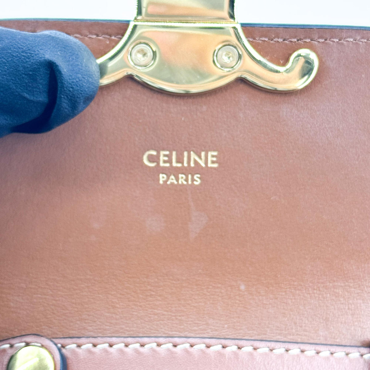 Celine Triomphe Triomphe Coated Canvas, Black, Canvas, Shoulder Bag