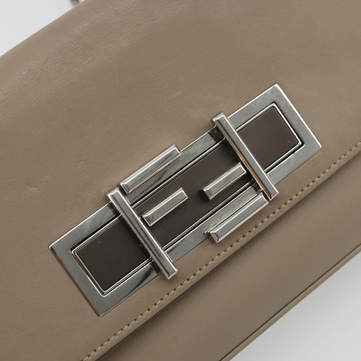 Fendi 3Baguette Convertible Calfskin, Beige, Leather, Crossbody Bag