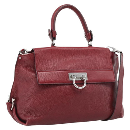 Salvatore Ferragamo Sofia Satchel Leather, Red, Leather, Handbag
