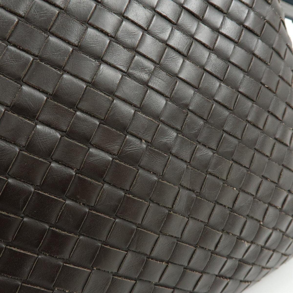 Bottega Veneta Flat Messenger Intrecciato Nappa, Brown, Leather, Handbag