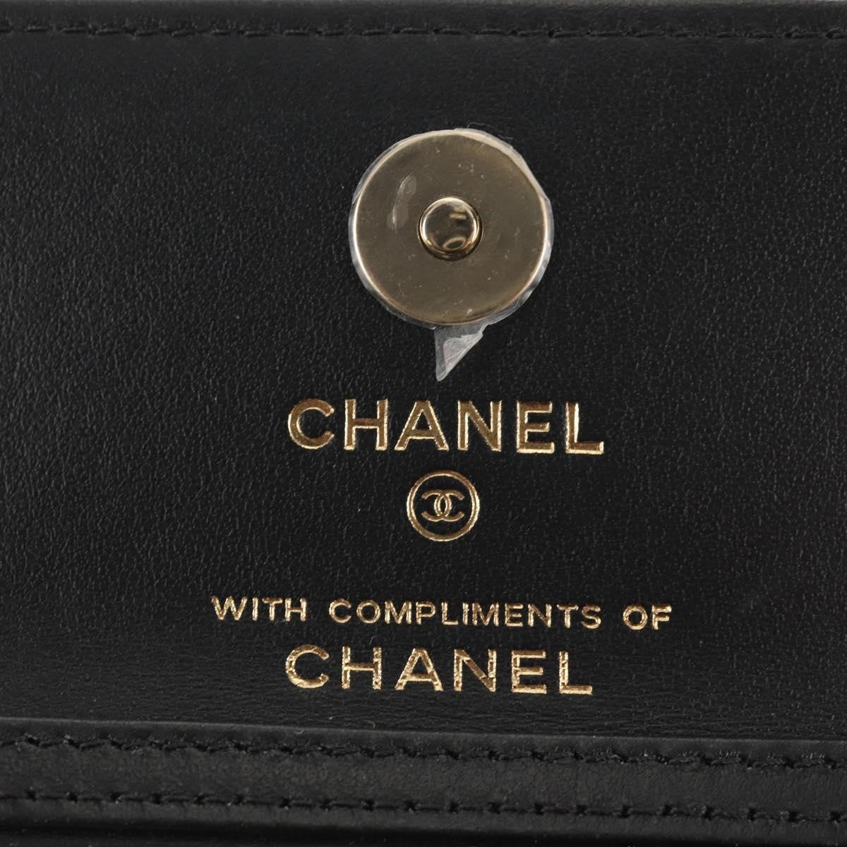 Chanel Flap Card Holder on Chain Quilted Printed Canvas, Beige, Satin, Shoulder Bag