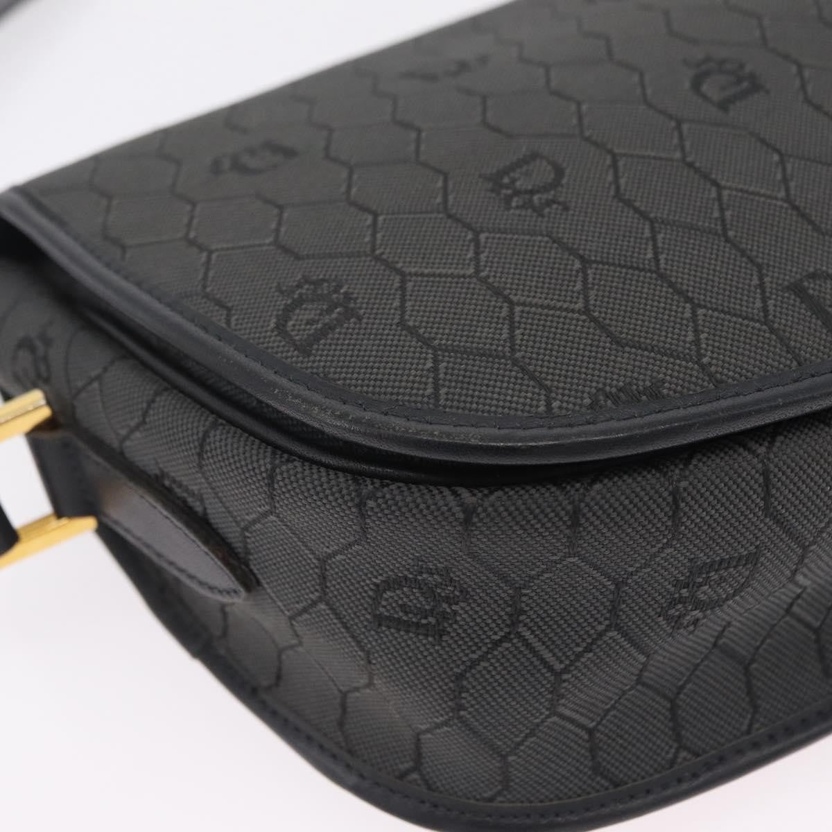 Christian Dior Vintage Honeycomb Canvas, Black, Canvas, Shoulder Bag