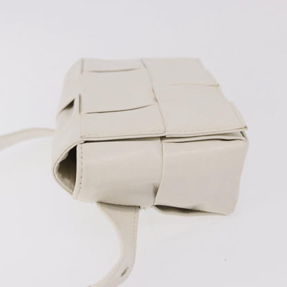 Bottega Veneta Cassette Belt Maxi Intrecciato Leather, White, Leather, Clutch