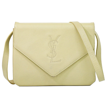 Saint Laurent Uptown Leather, Beige, Leather, Crossbody Bag