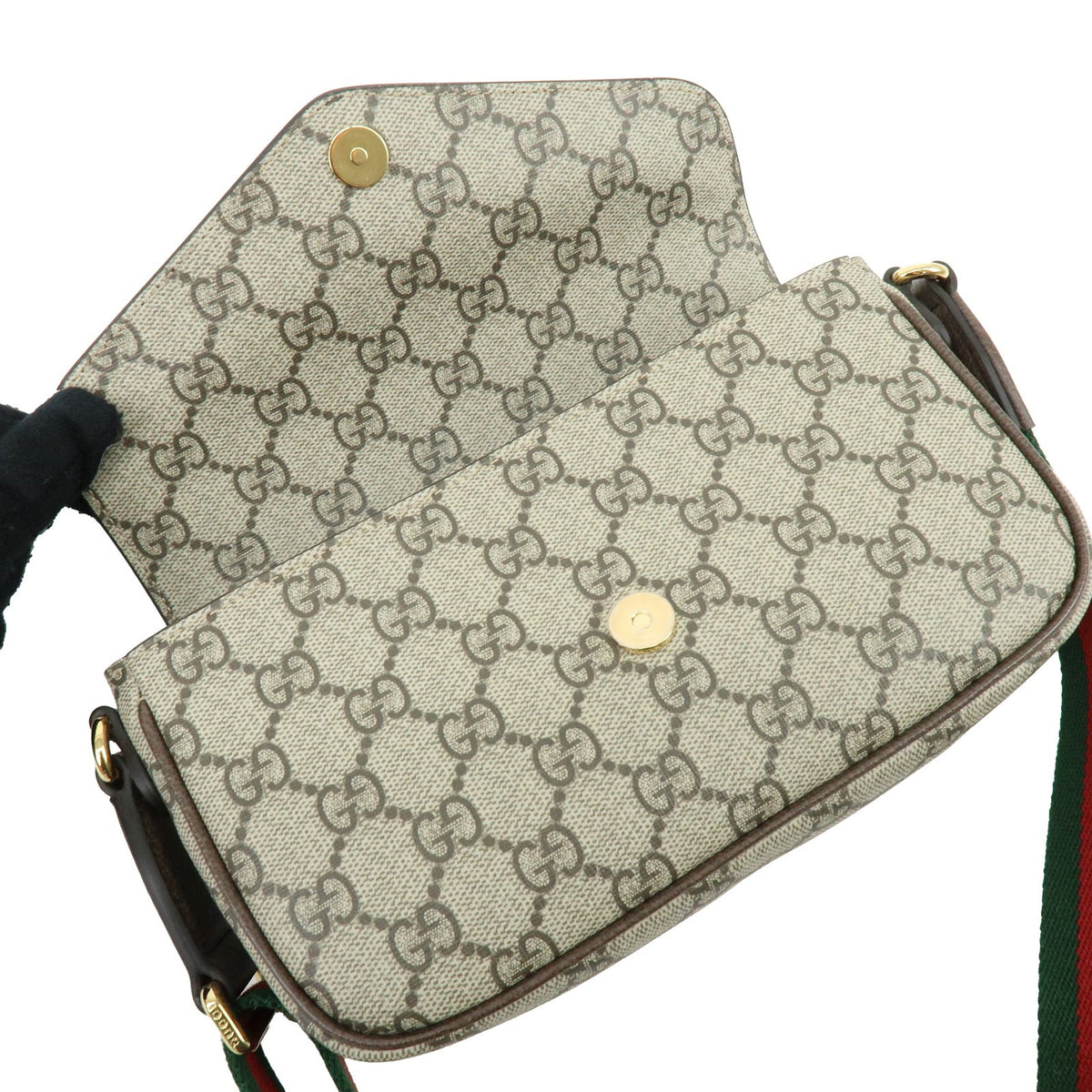 Gucci Ophidia Envelope Flap GG Coated Canvas, Beige, Canvas, Shoulder Bag