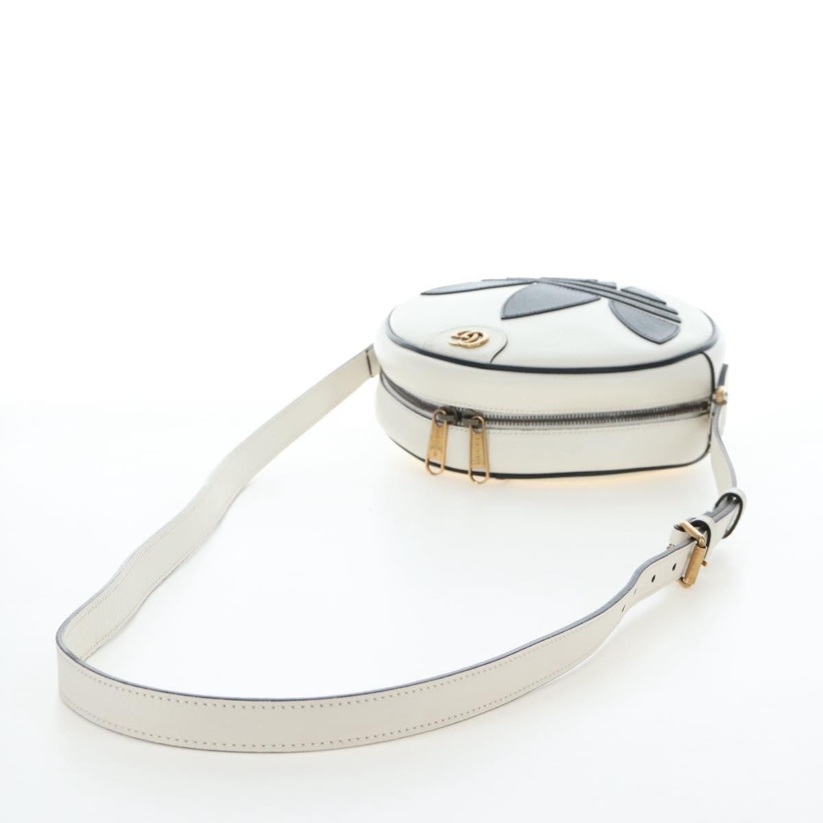 Gucci x adidas Ophidia Round Leather, White, Leather, Crossbody Bag