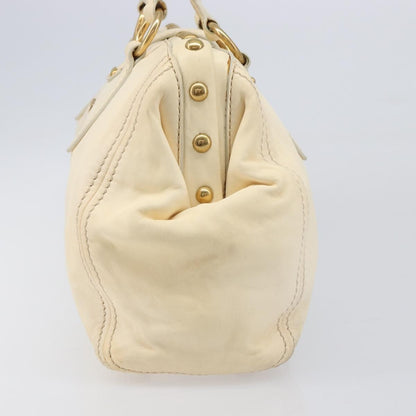 Miu Miu Beau Top Handle Leather, Beige, Leather, Handbag