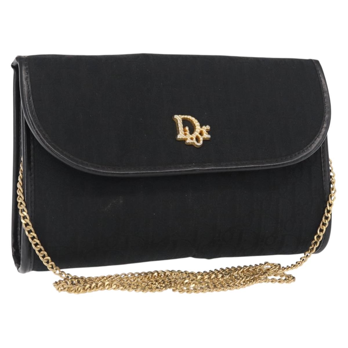 Christian Dior Vintage Trotter Shoulder Bag Canvas, BLACK, CANVAS, Shoulder bag